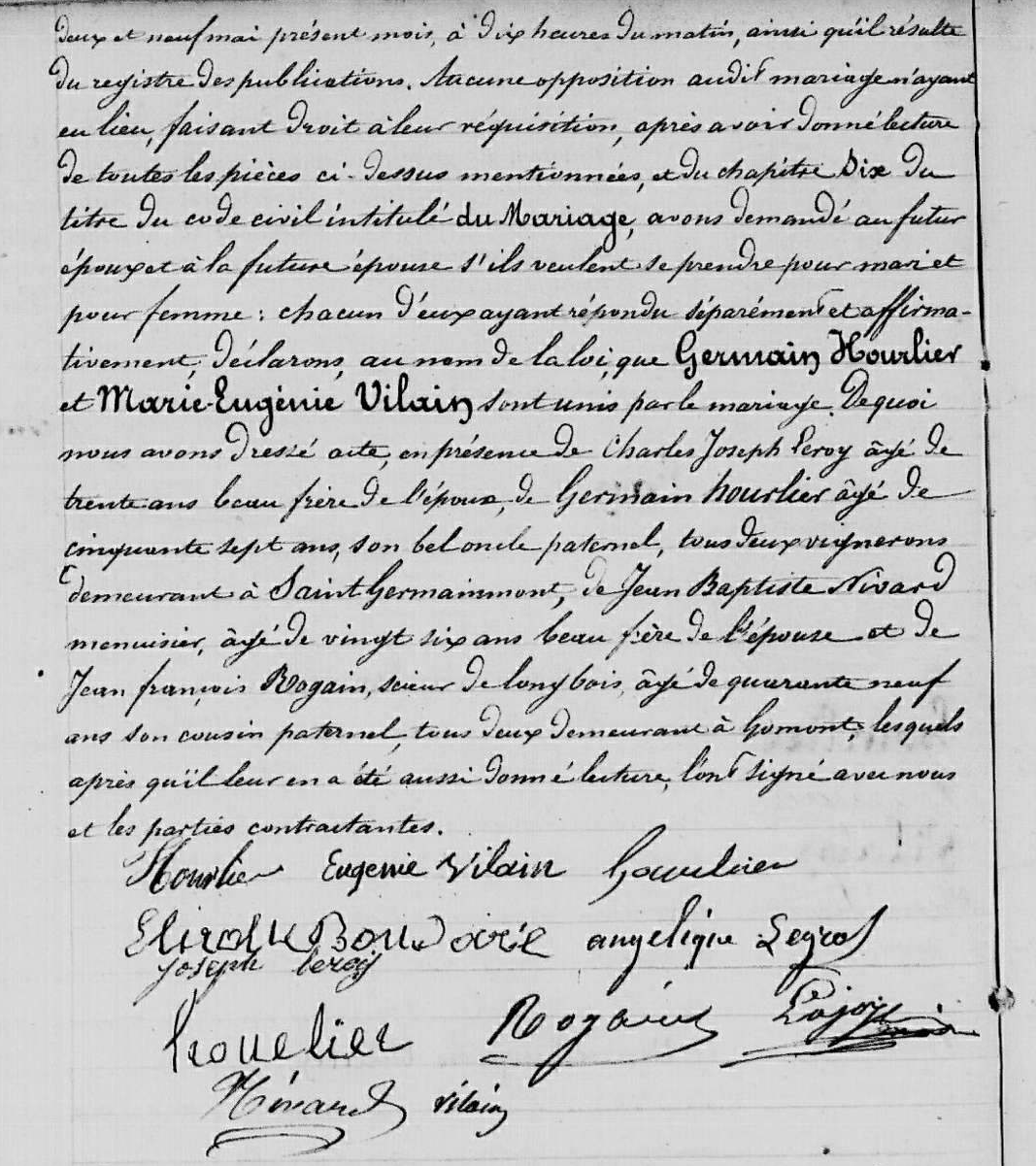Mariage Hourlier Germain - Vilain Marie Eugenie  09_05_1847 -2.jpg